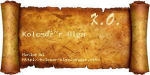 Kolcsár Olga névjegykártya