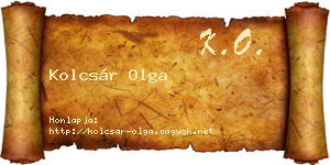 Kolcsár Olga névjegykártya