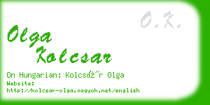 olga kolcsar business card